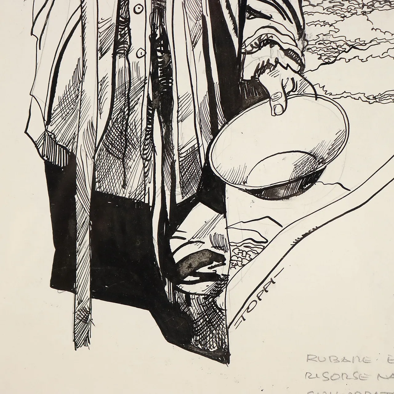 Sergio Toppi, mixed media on paper, 20th century 7