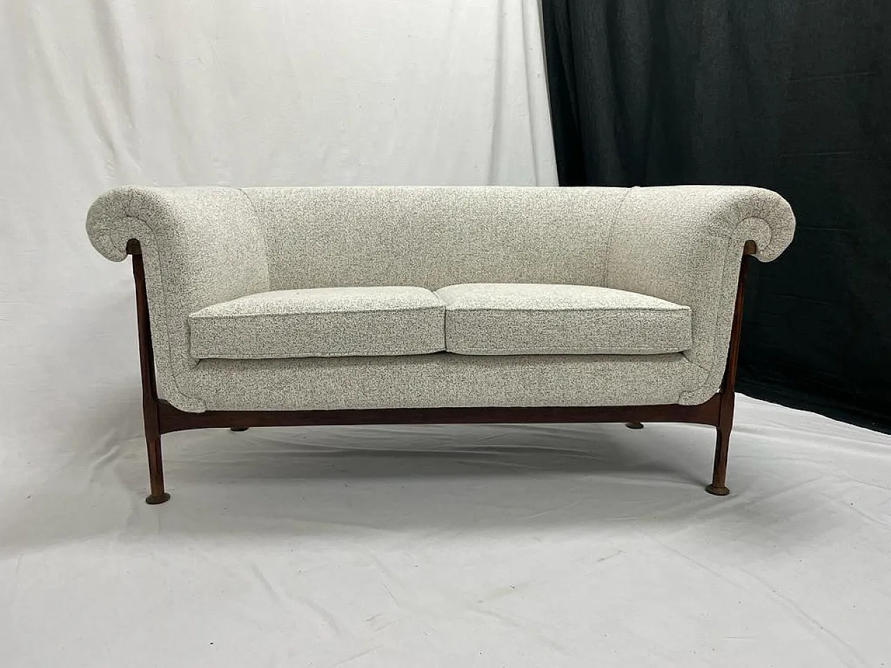 Two-seater sofa palissan structure, 1960s 1