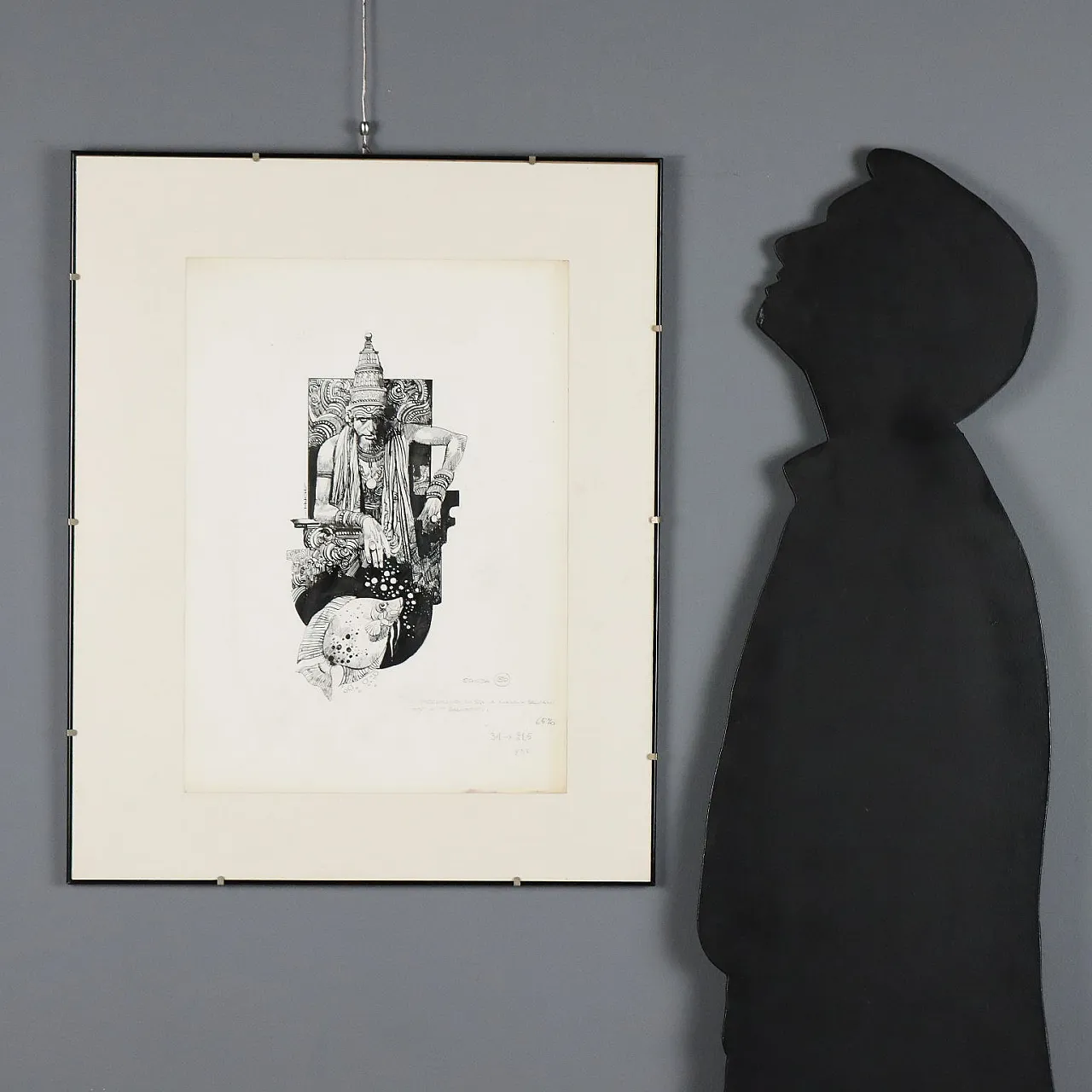 Design by Sergio Toppi, mixed media on paper, 20th century 2
