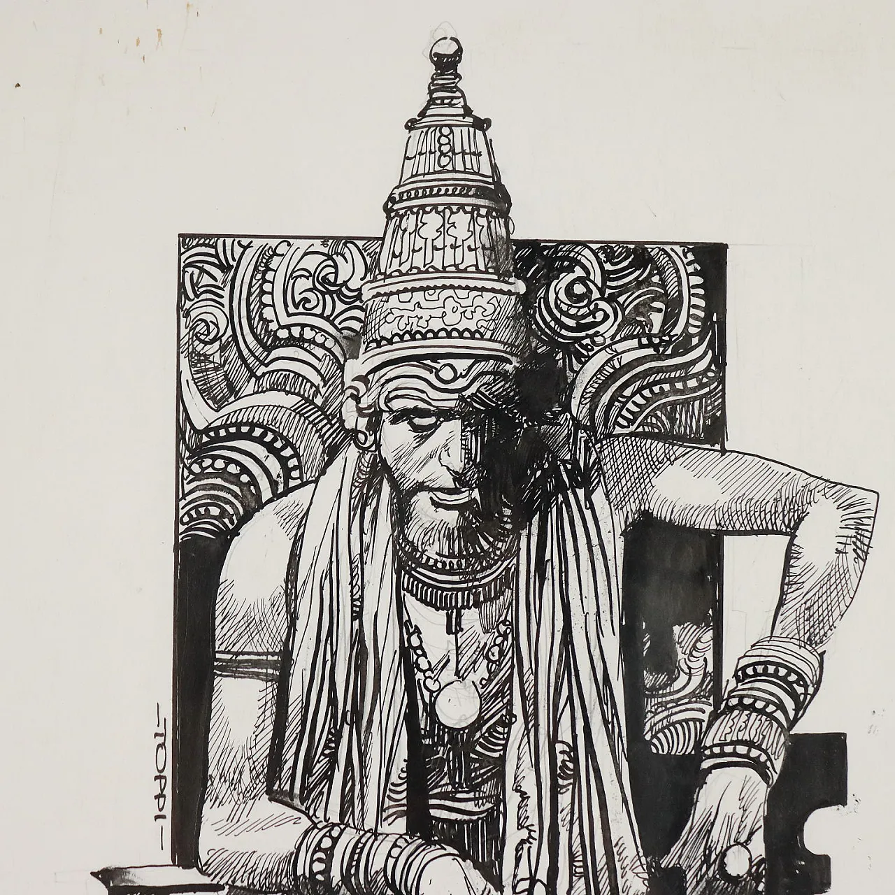 Design by Sergio Toppi, mixed media on paper, 20th century 4