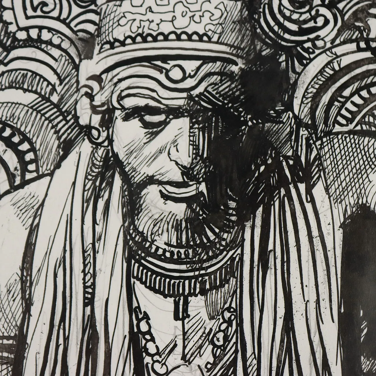Design by Sergio Toppi, mixed media on paper, 20th century 5