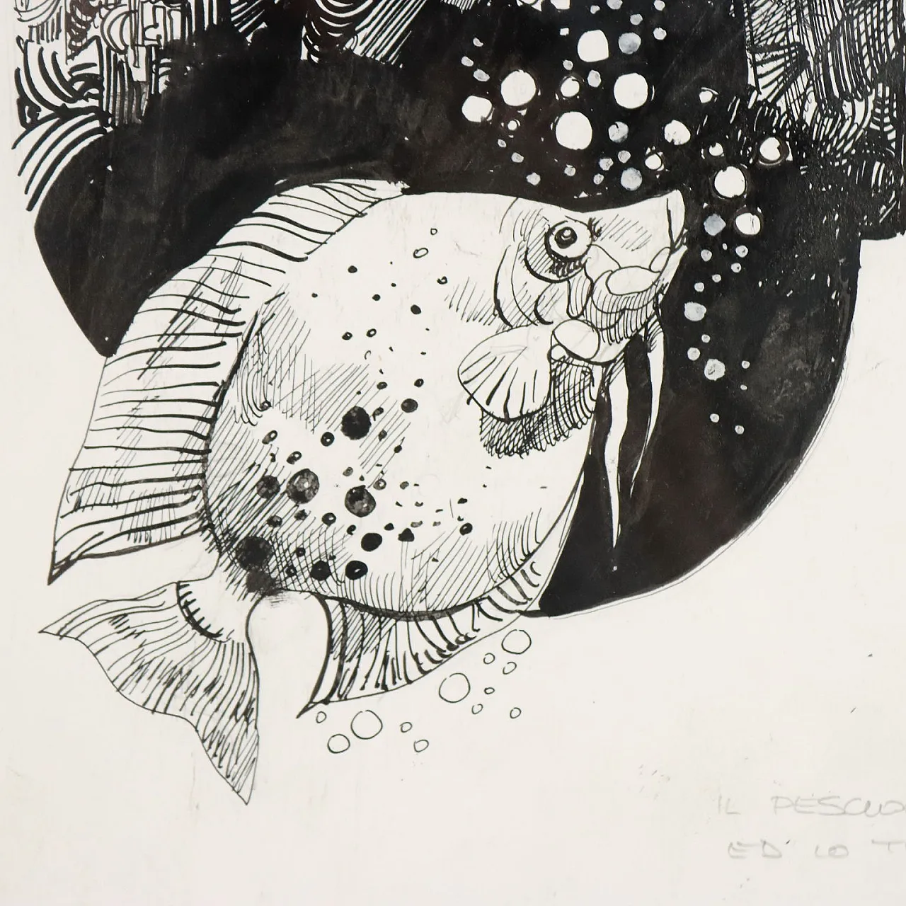 Design by Sergio Toppi, mixed media on paper, 20th century 7