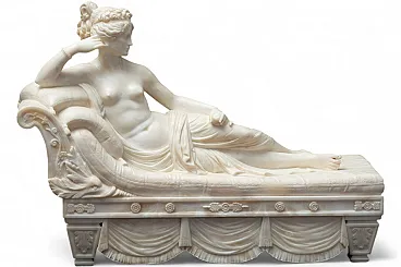 Paolina Buonaparte, Neoclassical sculpture in alabaster, 19th c.