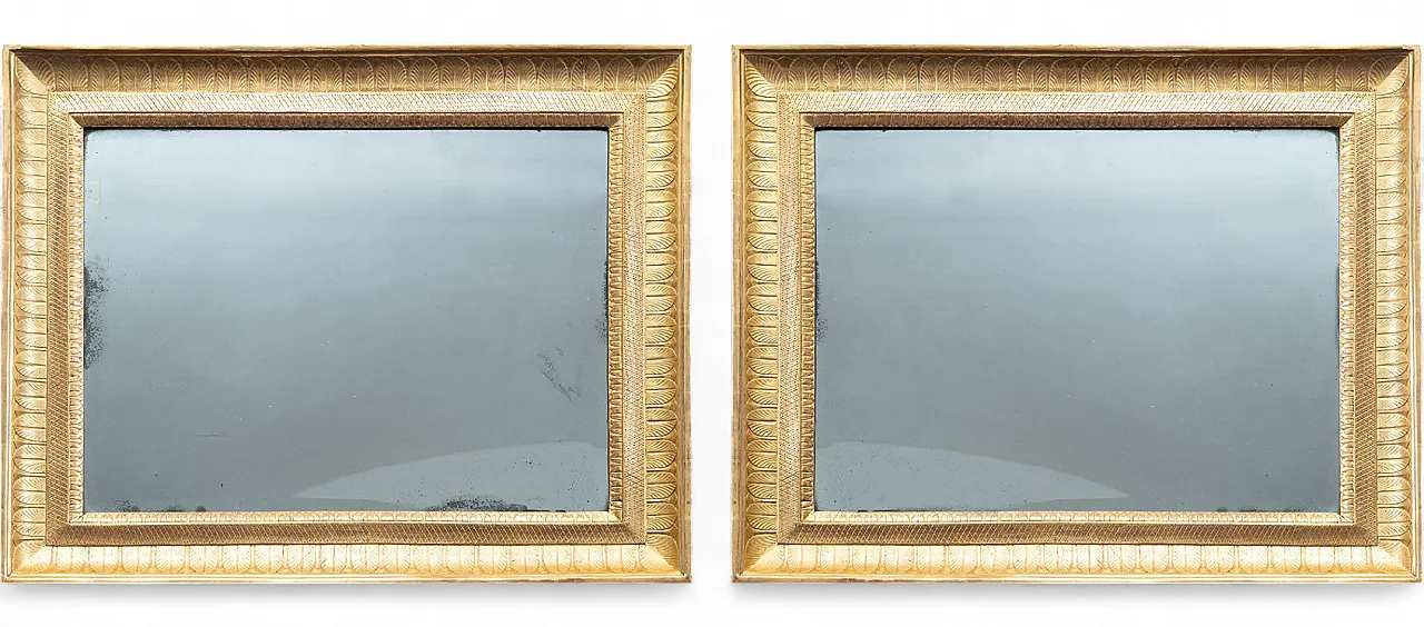 Coppia di specchiere Impero Napoletane in legno intagliato, '800 5