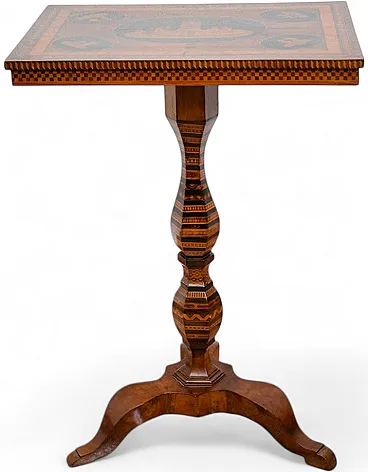 Sorrento coffee table in precious exotic woods, 19th century