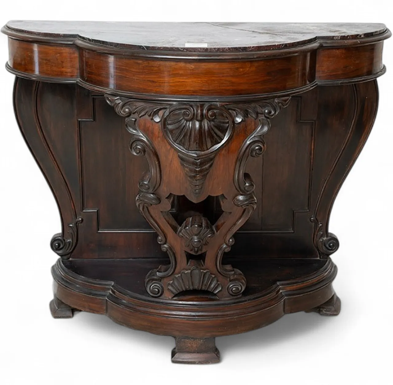 Louis Philippe Neapolitan console in fine exotic wood, 19th c. 6