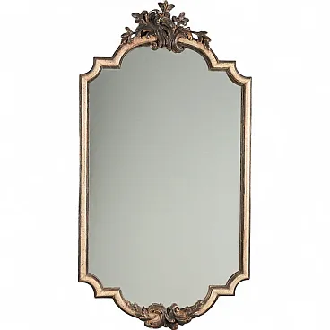 Specchiera in legno intagliato e laccato, '900