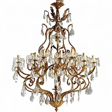 Lampadario in bronzo dorato, '900