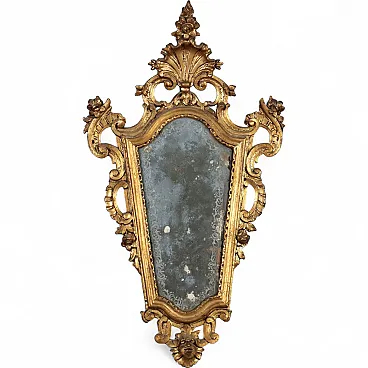 Specchiera in legno intagliato e dorato, '700