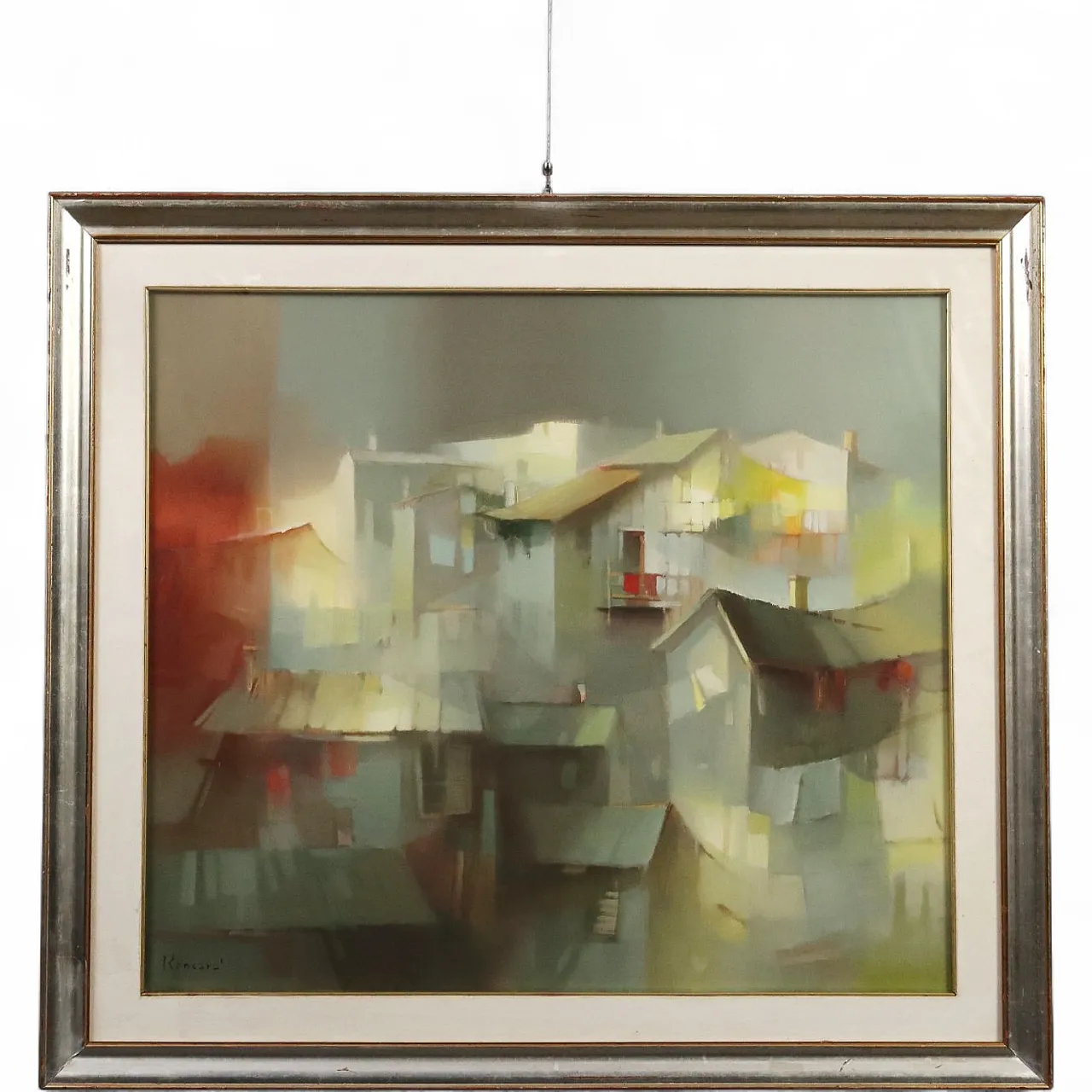 Painting by Davide Roncarà, Towards Bormio, 1980s 11
