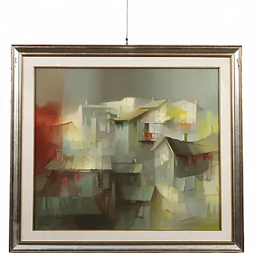 Painting by Davide Roncarà, Towards Bormio, 1980s