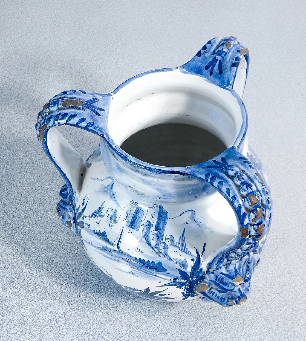 Vaso triansato in maiolica di Alba Docilia, primo '900 7