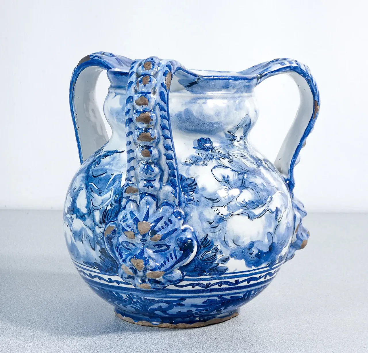 Vaso triansato in maiolica di Alba Docilia, primo '900 8