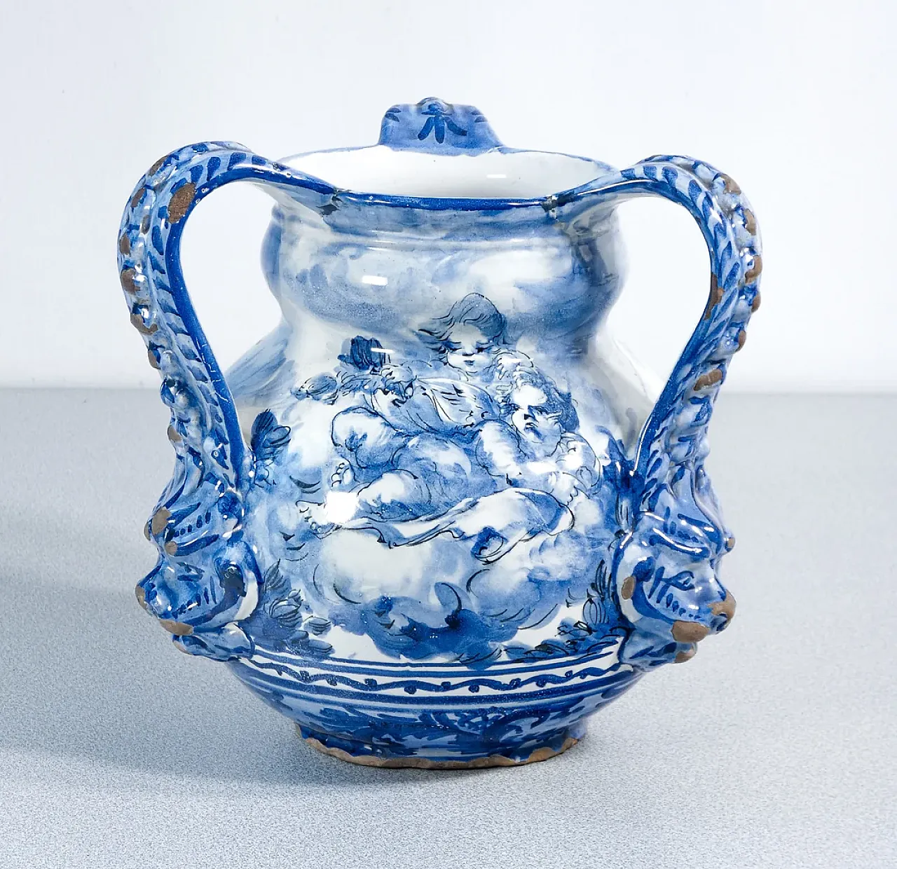 Vaso triansato in maiolica di Alba Docilia, primo '900 10