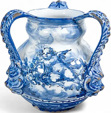 Vaso triansato in maiolica di Alba Docilia, primo '900