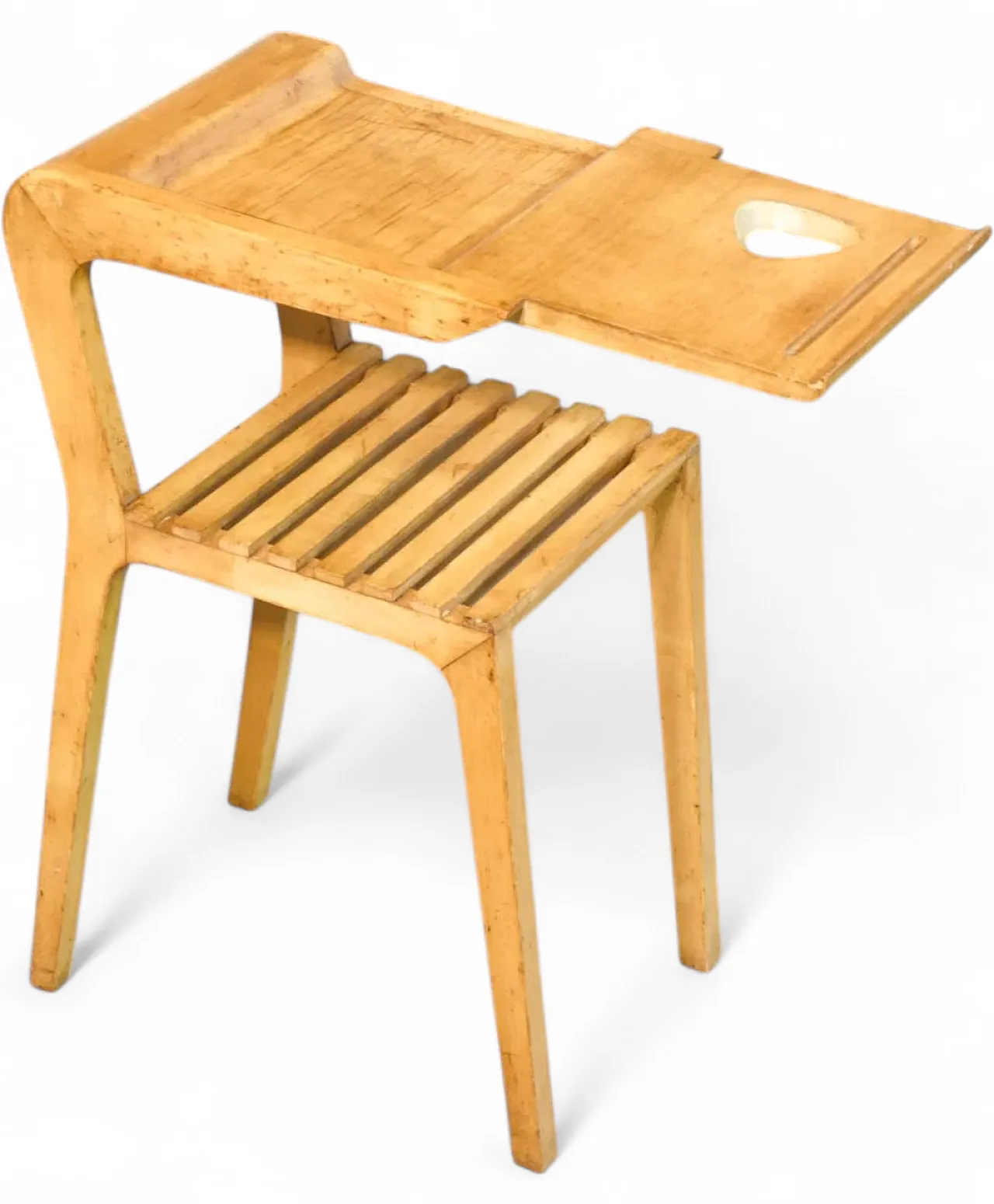 Tavolino da appoggio in legno, anni '50 10