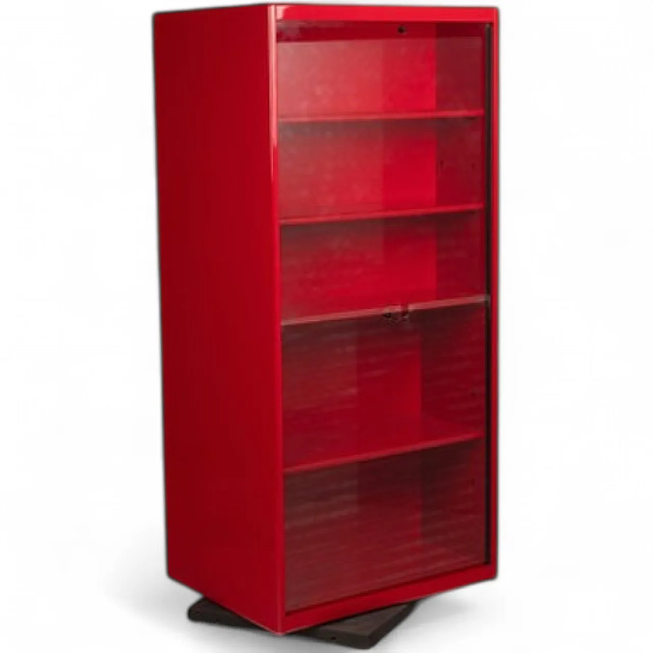 Cini Boeri double-face bookcase in red lacquer by Arflex, 1980s 16