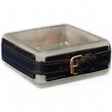 Jacques Adnet hand-stitched leather ashtray, 1950s