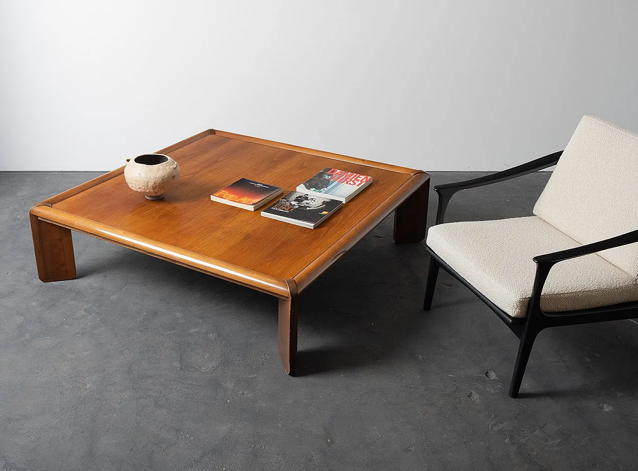 Walnut coffee table, 1970s 3