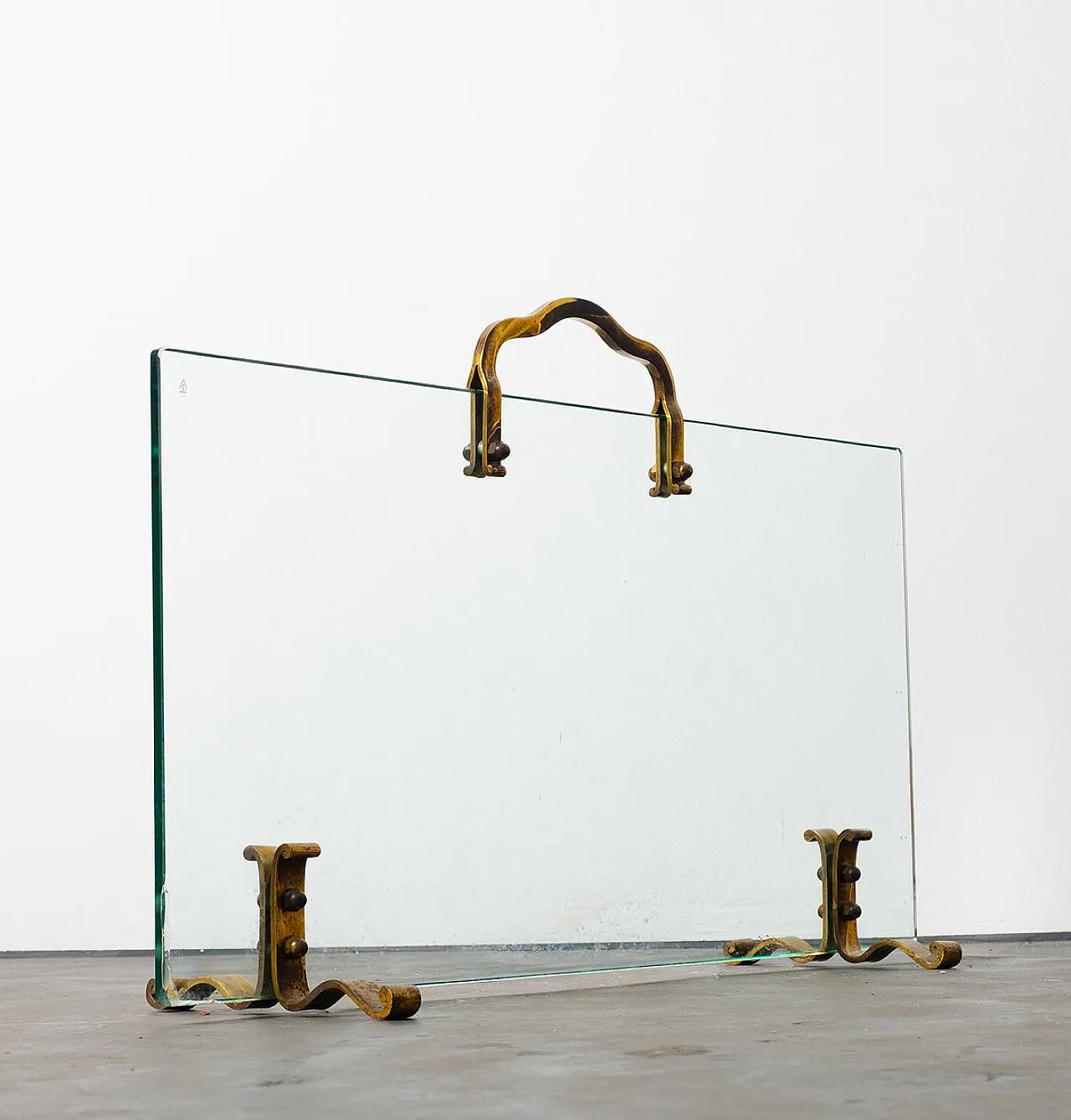 Glass and brass spark guards, 1950s 8