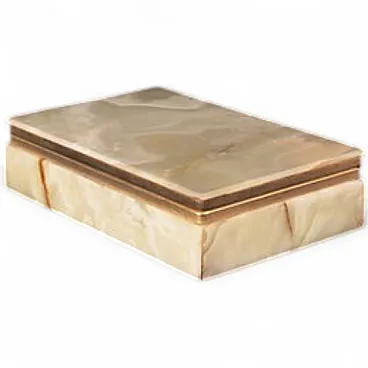 Onyx and brass jewellery box, 1970s