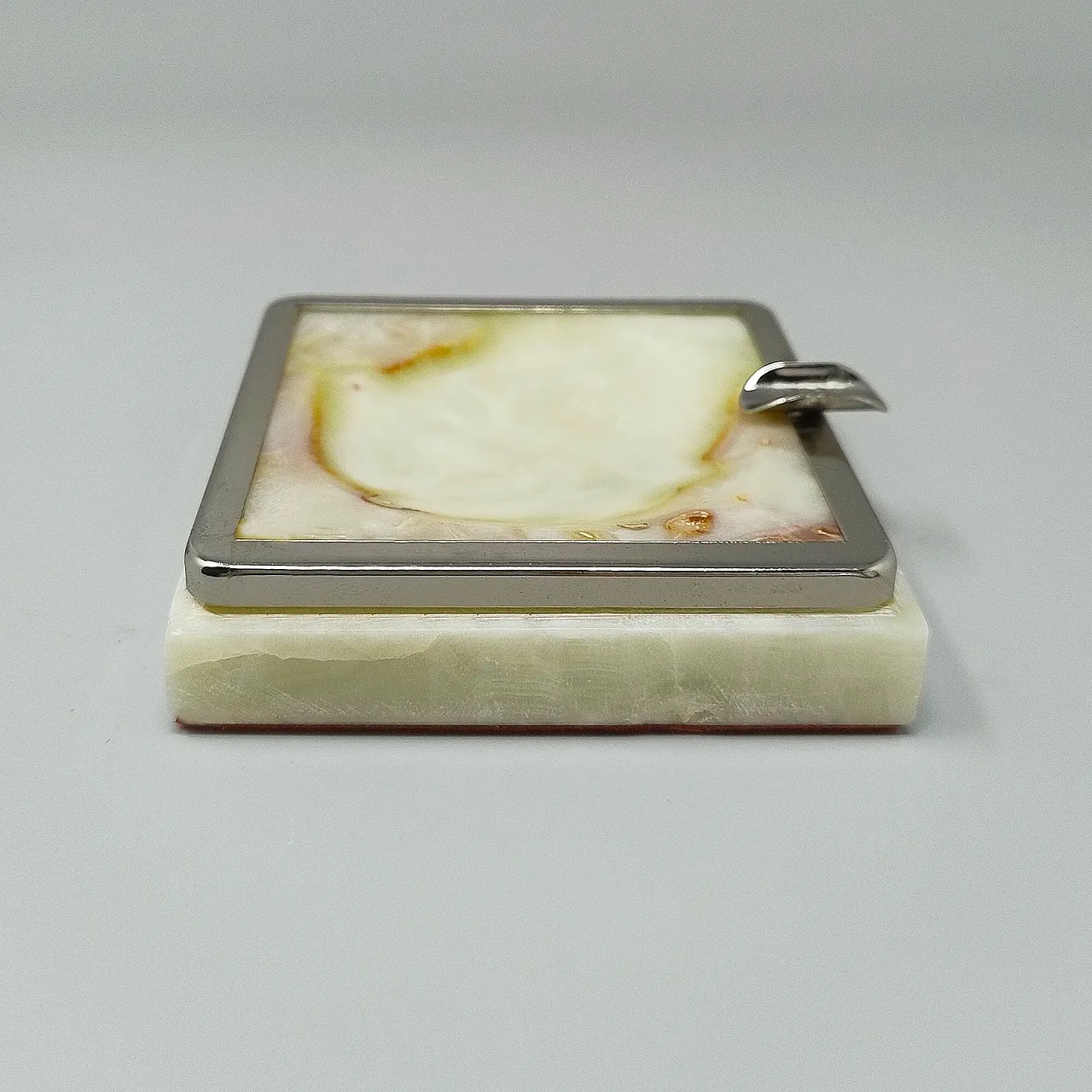 Onyx and chrome table lighter and ashtray smoking set, 1960s 5
