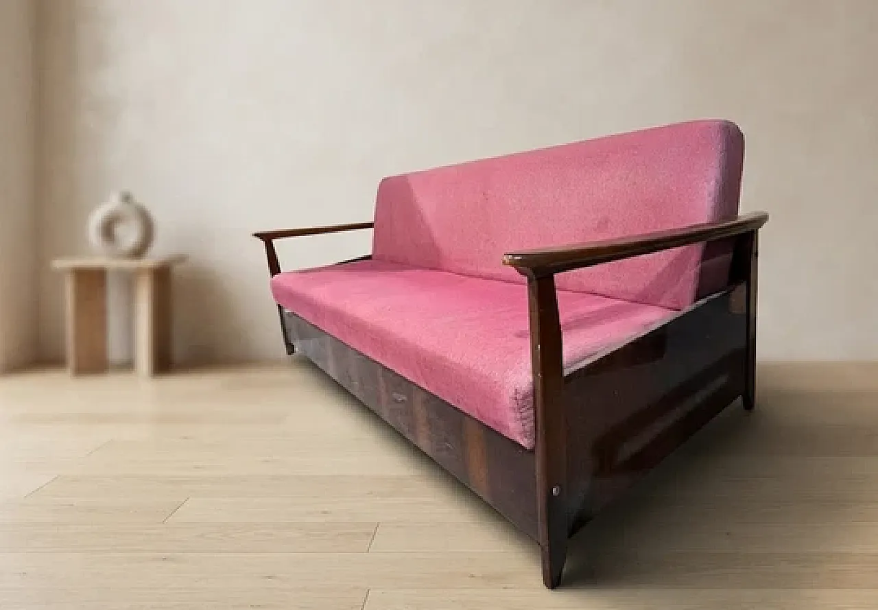 Burgundy sofa by Edmund Homa, 1960s 7