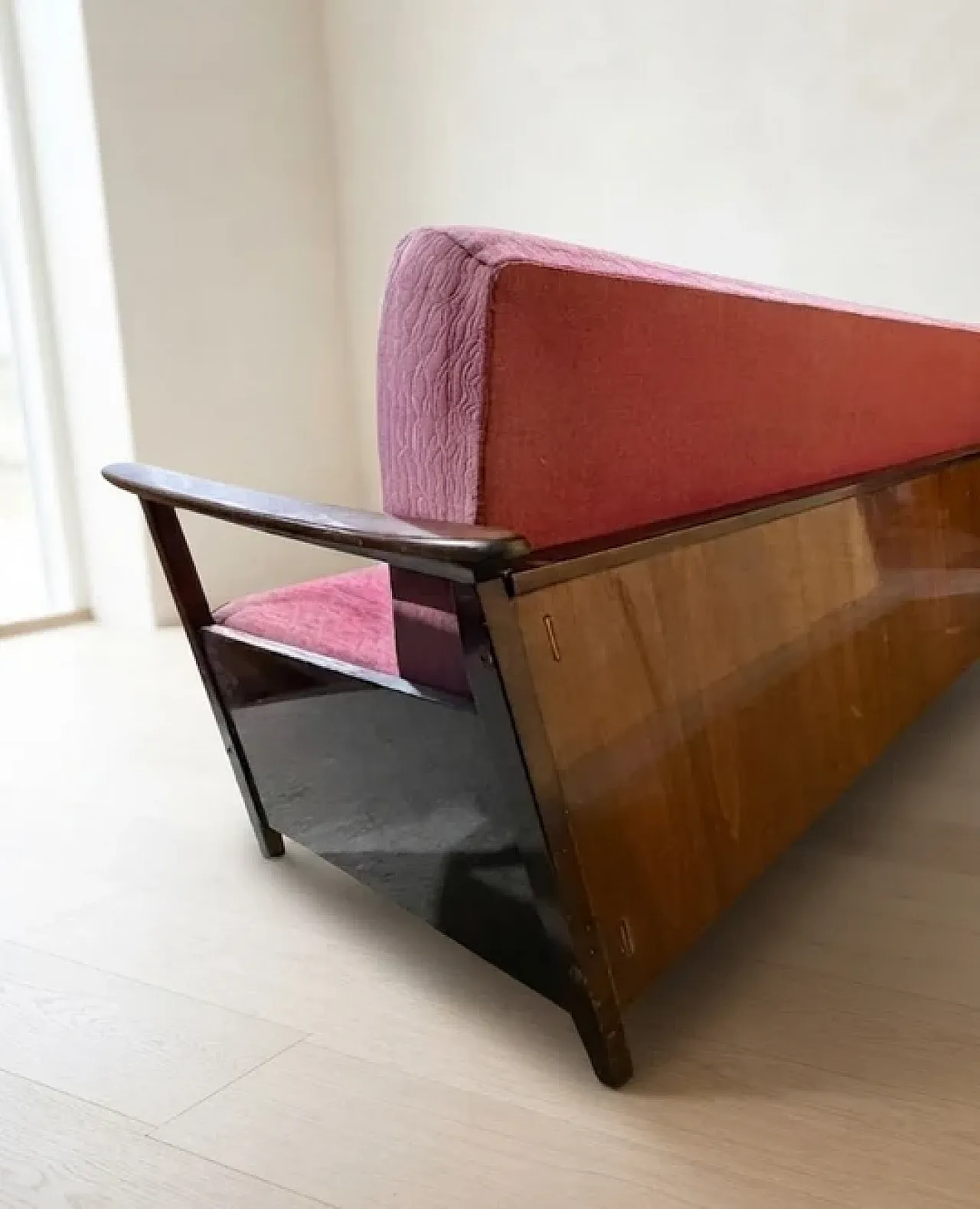 Burgundy sofa by Edmund Homa, 1960s 9
