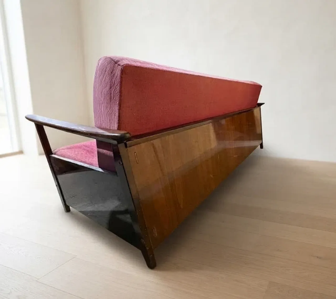 Burgundy sofa by Edmund Homa, 1960s 10