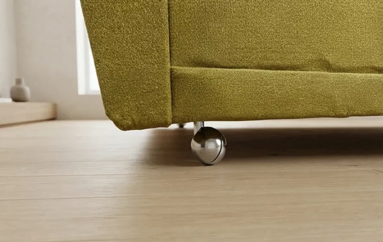 Mid-Century sofa in olive upholstered 3-seater, 20th century 7