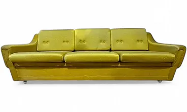 Mid-Century sofa in olive upholstered 3-seater, 20th century