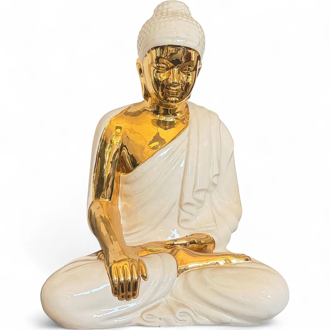 Statua di Buddha in porcellana di Tommaso Barbi, anni '80 15