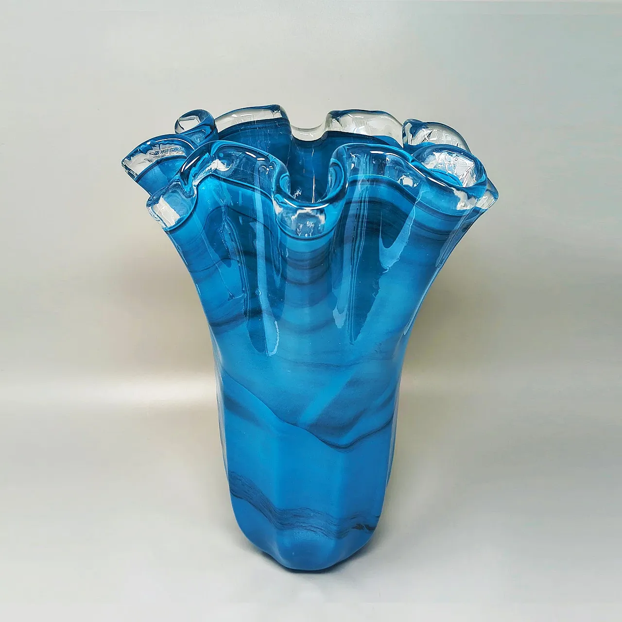 Fazzoletto Murano glass vase by Dogi, 1970s 1