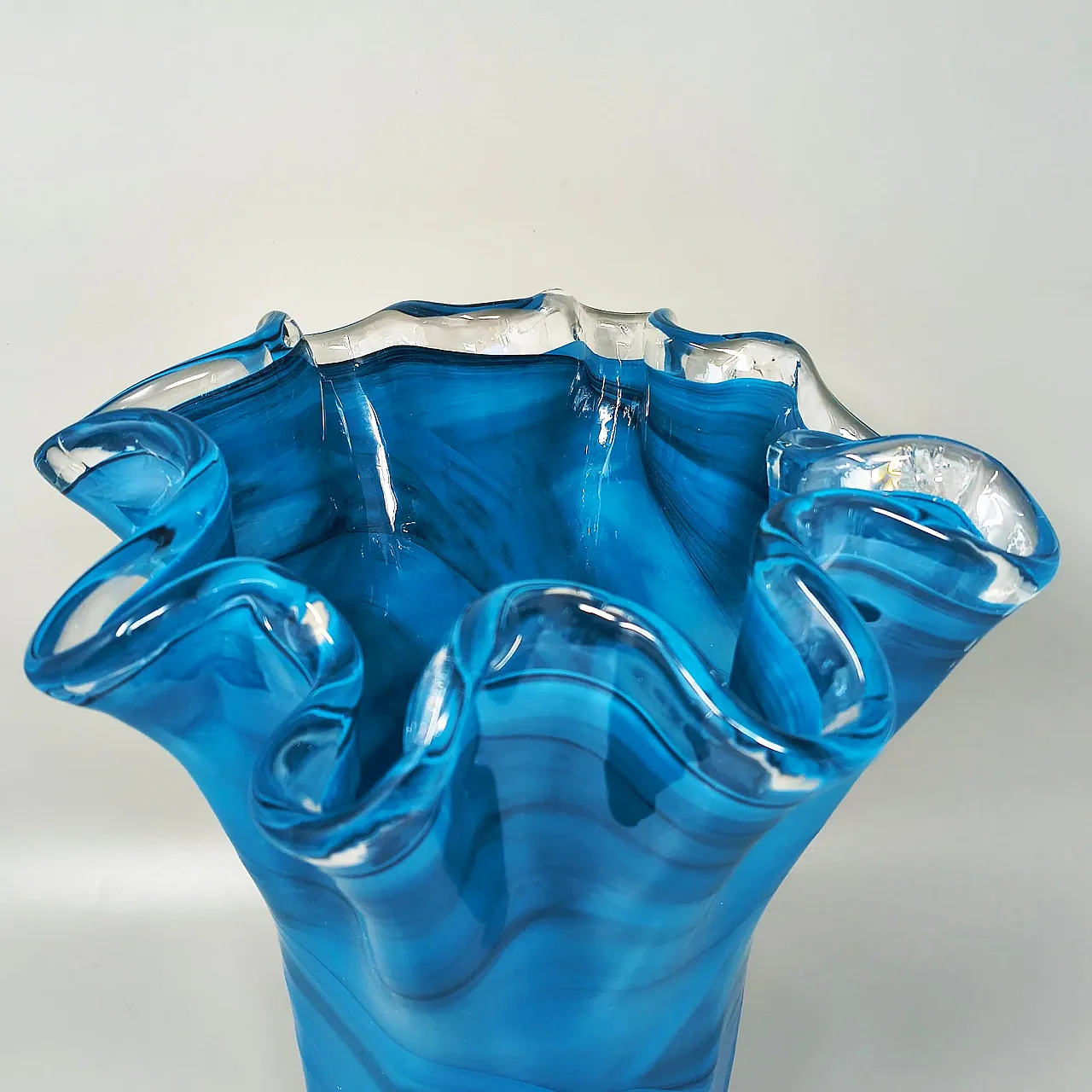 Fazzoletto Murano glass vase by Dogi, 1970s 4