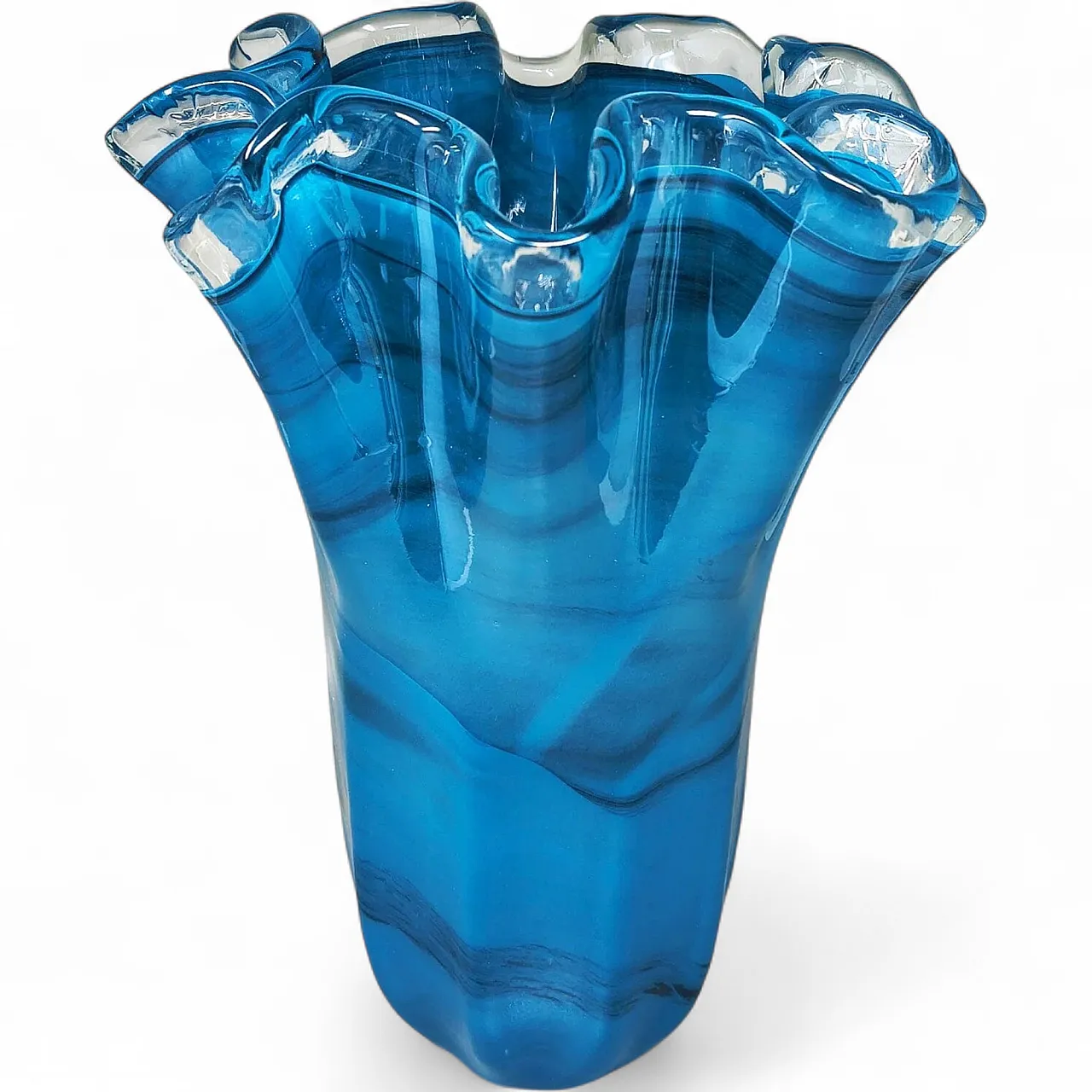 Fazzoletto Murano glass vase by Dogi, 1970s 6