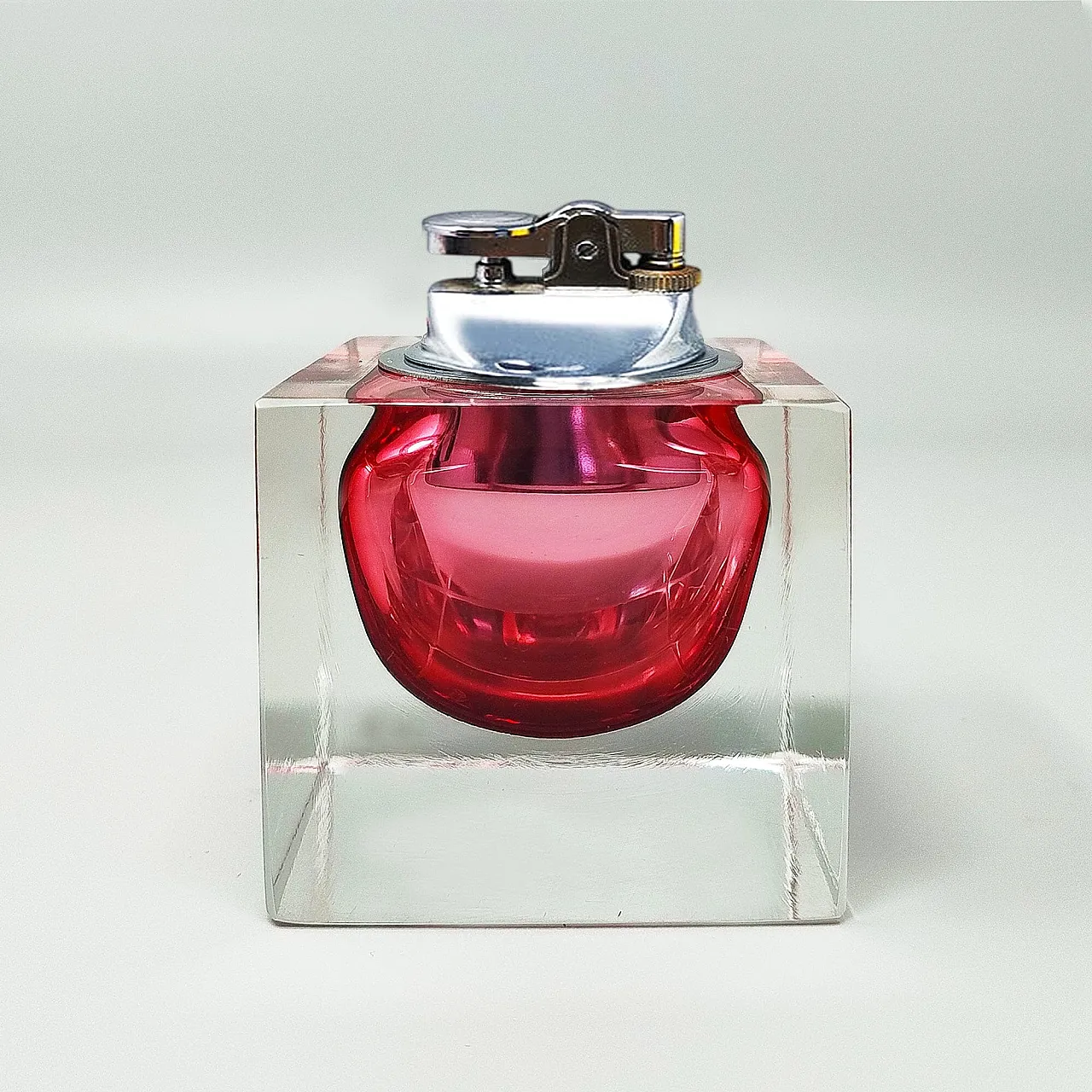 Flavio Poli Murano sommerso glass table lighter, 1960s 1