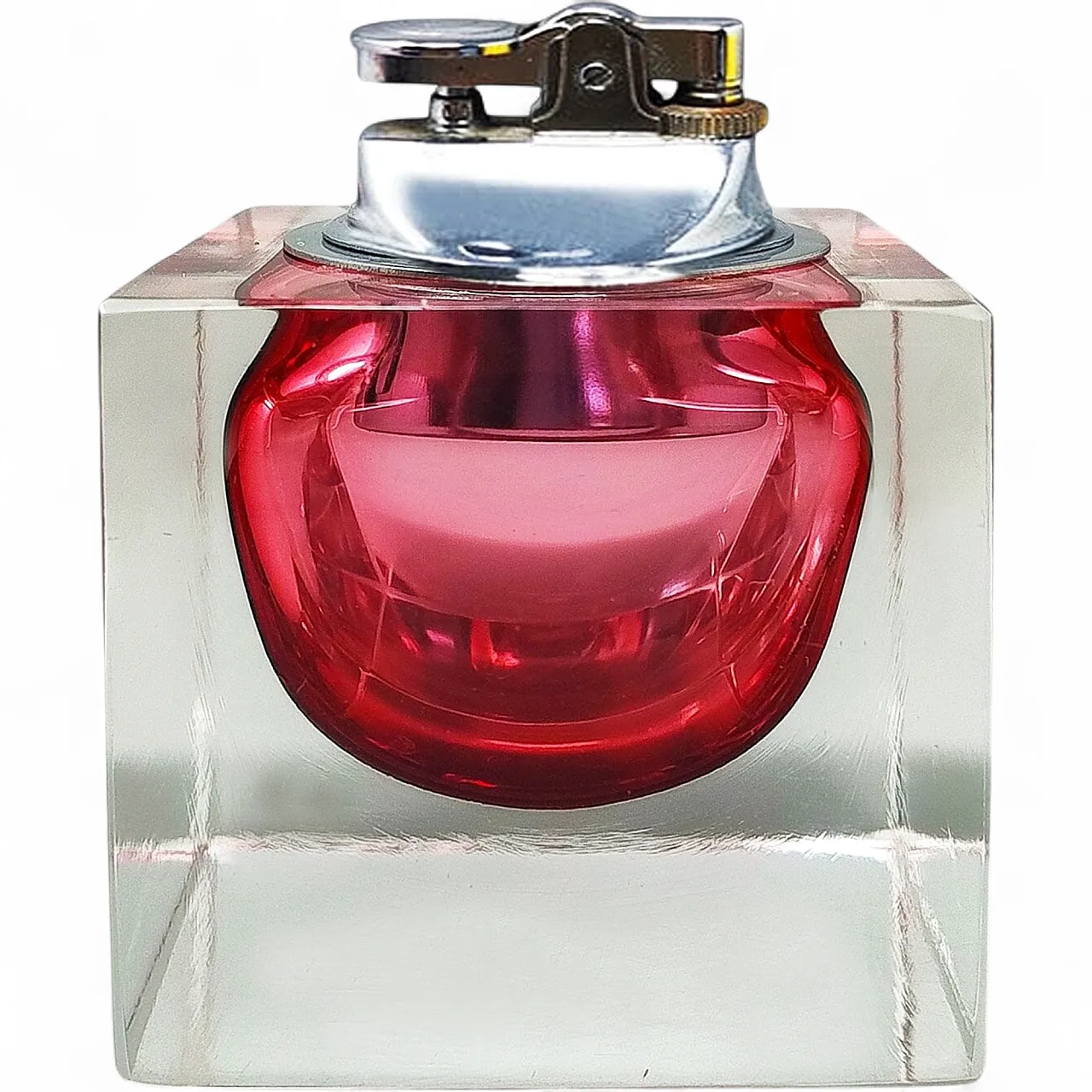 Flavio Poli Murano sommerso glass table lighter, 1960s 7