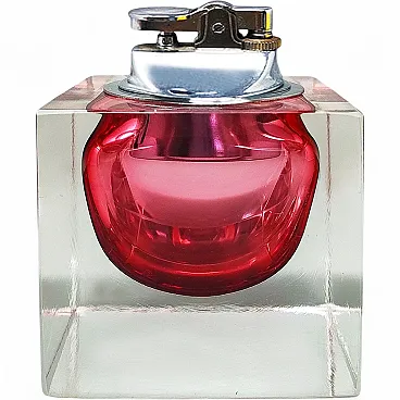Flavio Poli Murano sommerso glass table lighter, 1960s