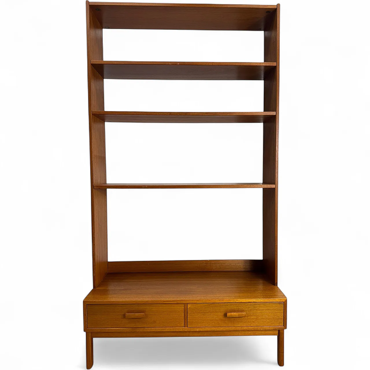 Libreria svedese in teak con due cassetti, anni ’60 11