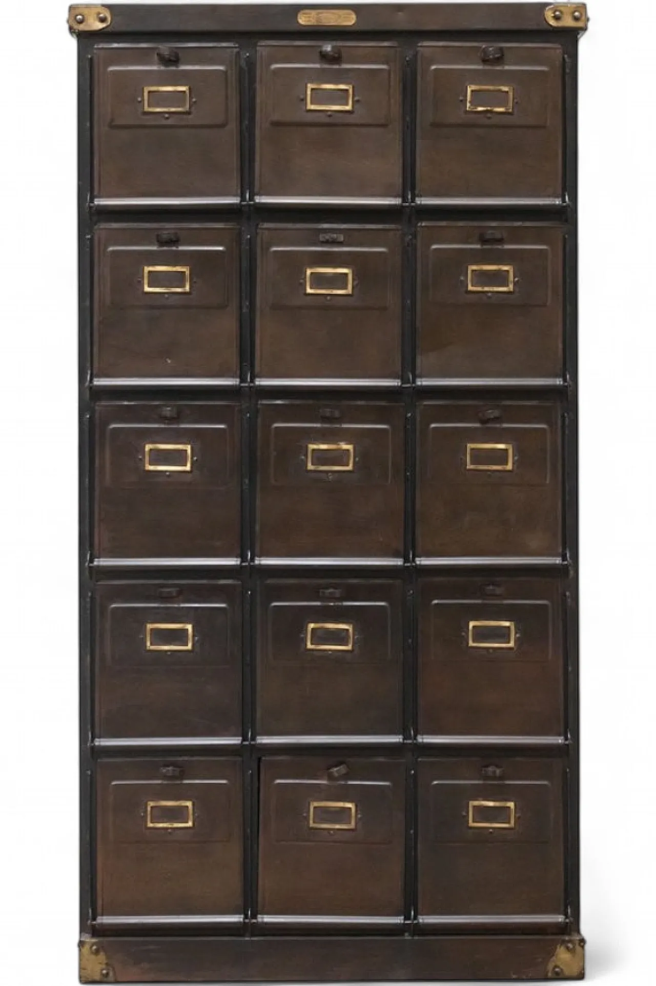 Mid-Century Industrial steel 15-tier cabinet, 1950s 22