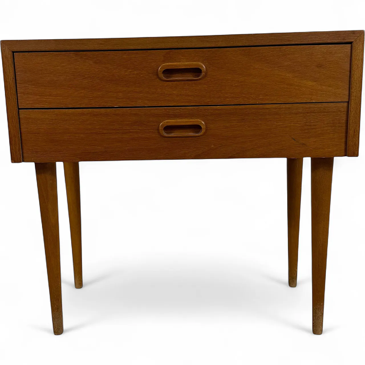 Danish teak nightstand with two drawers, 1960s 9