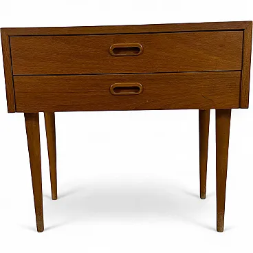Danish teak nightstand with two drawers, 1960s