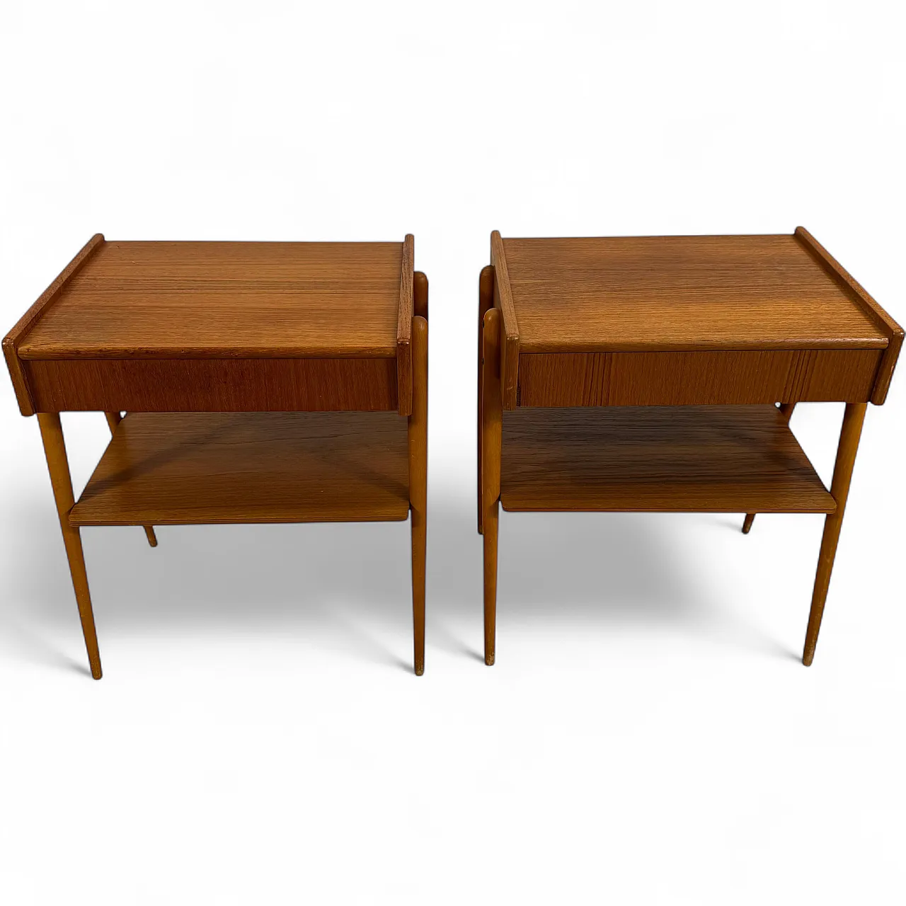 Pair of AB Carlström teak nightstands, 1960s 8