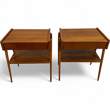 Pair of AB Carlström teak nightstands, 1960s