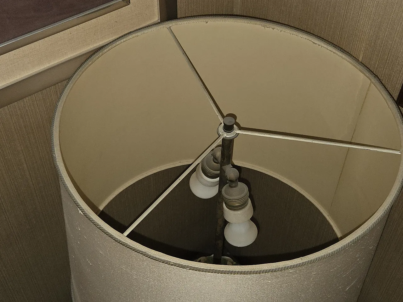 Desk lamp in ceramic and fabric, late 20th century 2