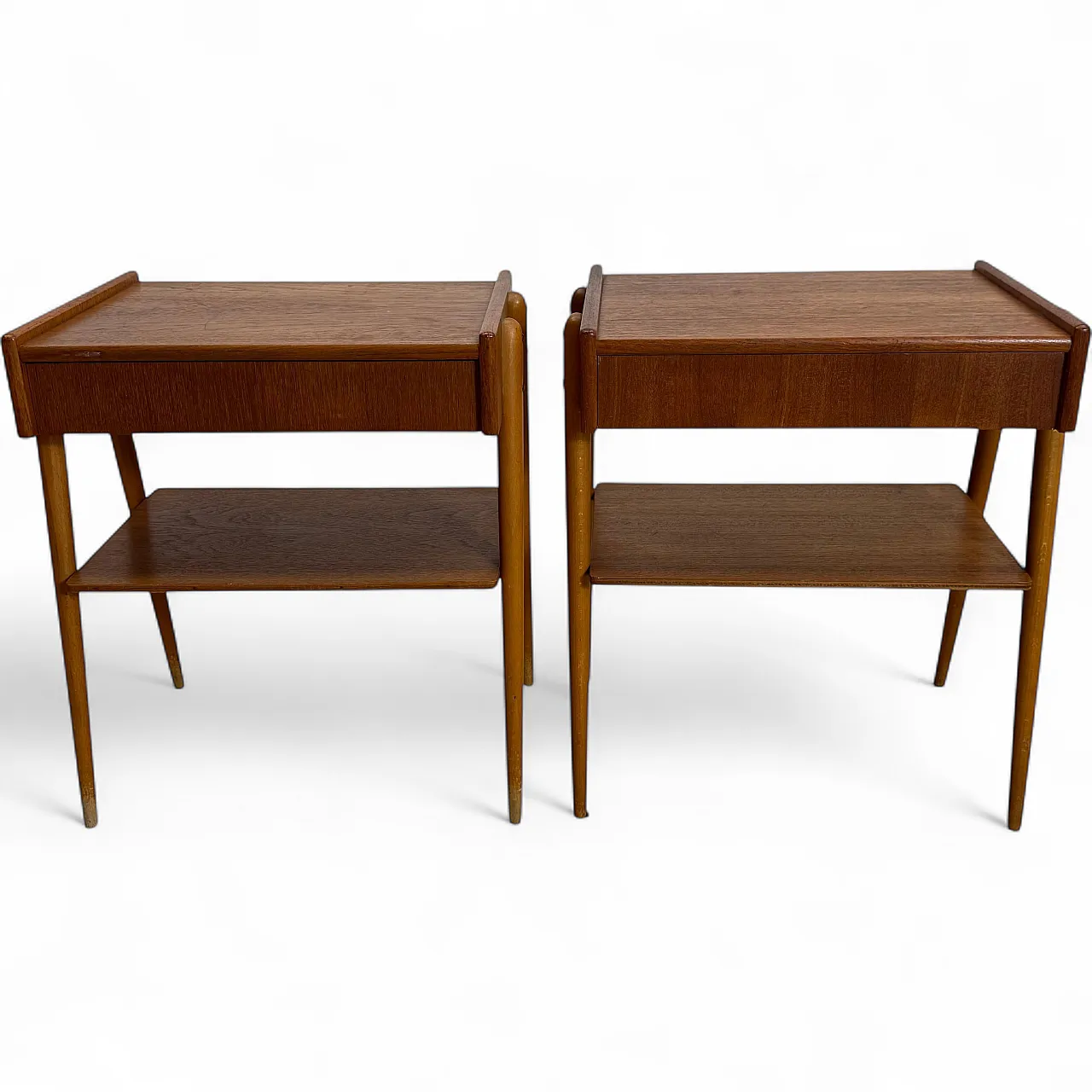 Pair of Mid-Century AB Carlström teak nightstands, 1960s 10