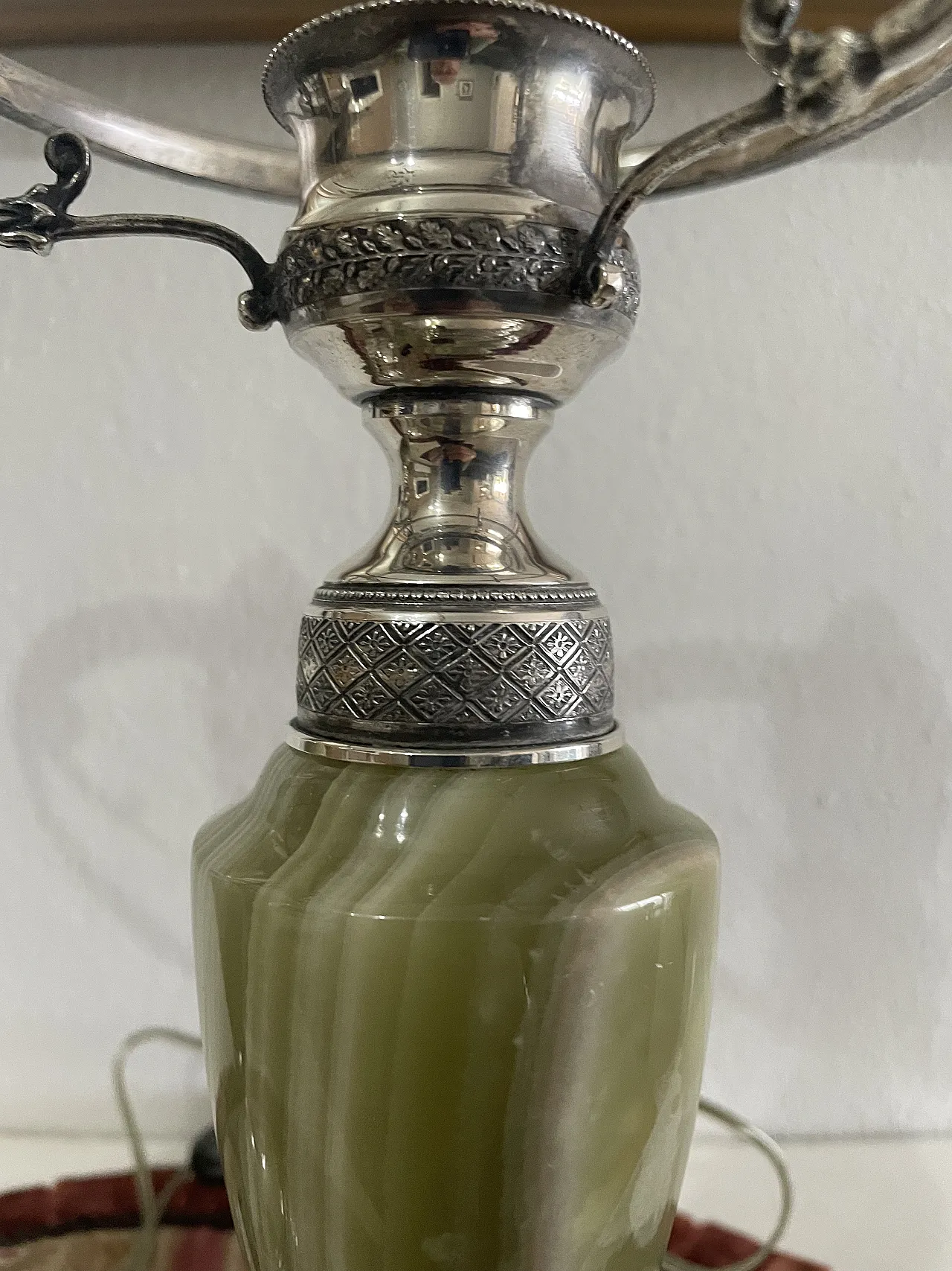 Silver abat-jour with onyx body, 1970s 2