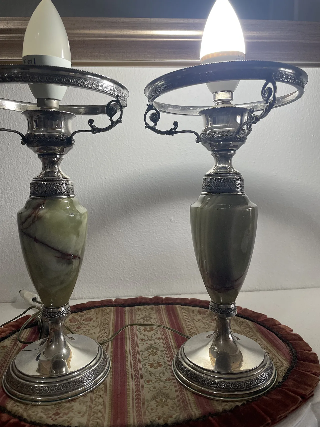 Silver abat-jour with onyx body, 1970s 8