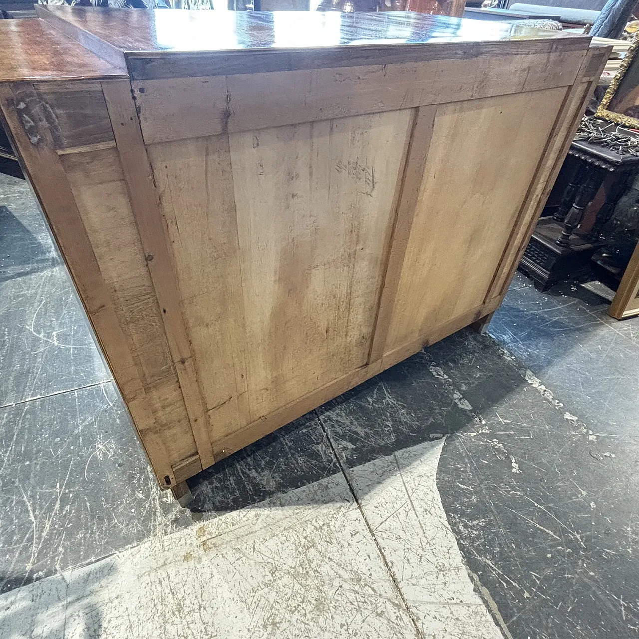 Art Deco chest of drawers in walnut and metal, 1940s 11
