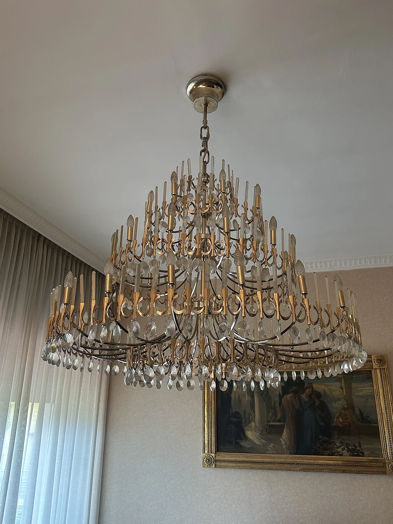 Chandelier and sconce by Gaetano Sciolari for Stilkronen, 1970s 2